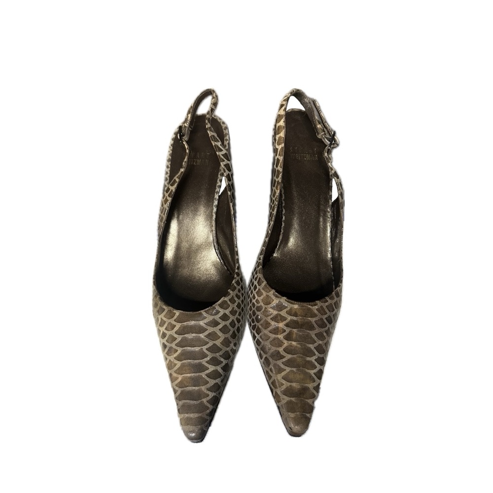 Stuart Weitzman Snakeskin Slingback Heels
